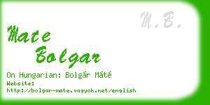 mate bolgar business card