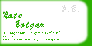 mate bolgar business card